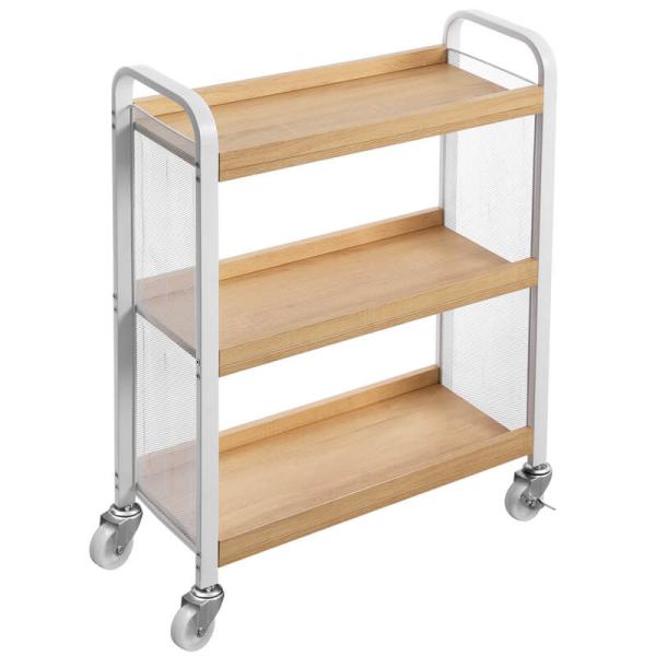 White Color Trolley Cart, Narrow Serving Cart, Kitchen Trolley Cart, Small