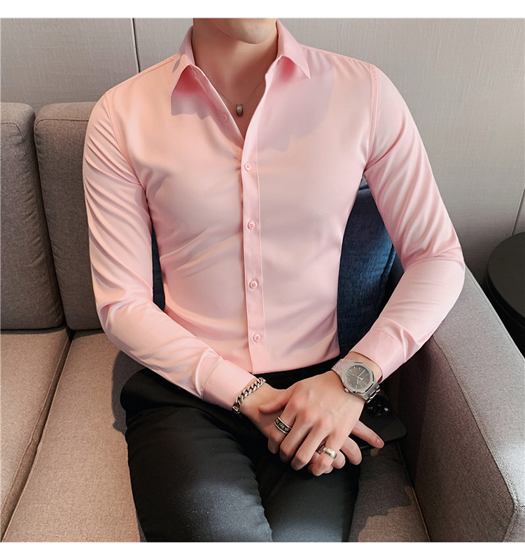 Formal Slim Fit Button Down Dress Shirts for Men Custom Breathable and Solid Colors