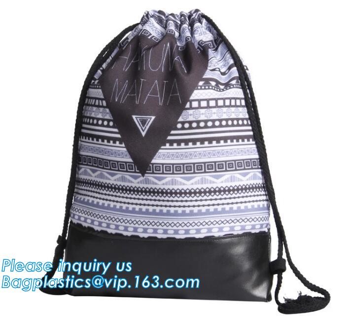 Promotion Custom Eco Friendly Sublimation Polyester Folding Shopping Bag,Promotional Sports Gym Sack Polyester Drawstrin
