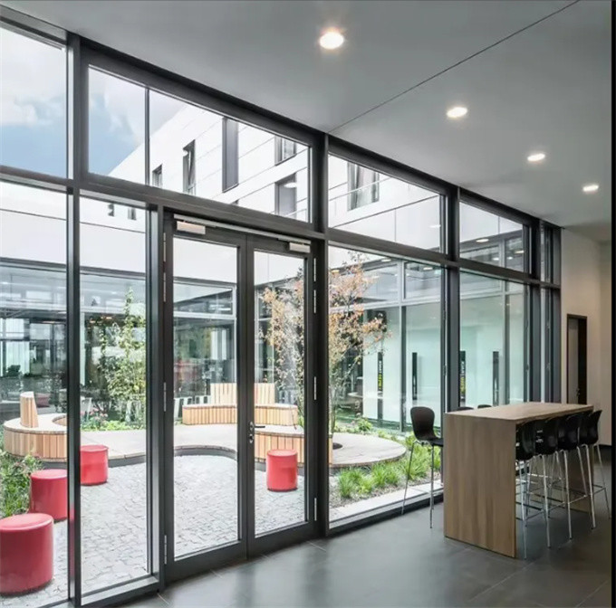 Finished Modern Aluminum Exterior Double Glass Swing Casement Door Doors for a Sleek Look