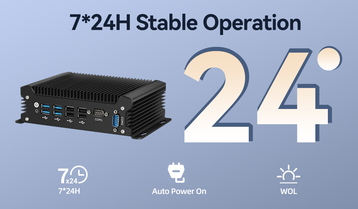 Intel Core Series Processor Industrial Fanless Computer Mini PC With Dual LAN Dual COM