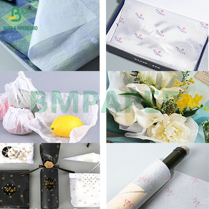 17gsm White Red Colored Tissue Paper For Gifts / Bags/ Accessories Wrapping
