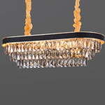 2700k 6500k Smokey Grey Pendant Light Round Crystal Modern Grand Chandelier