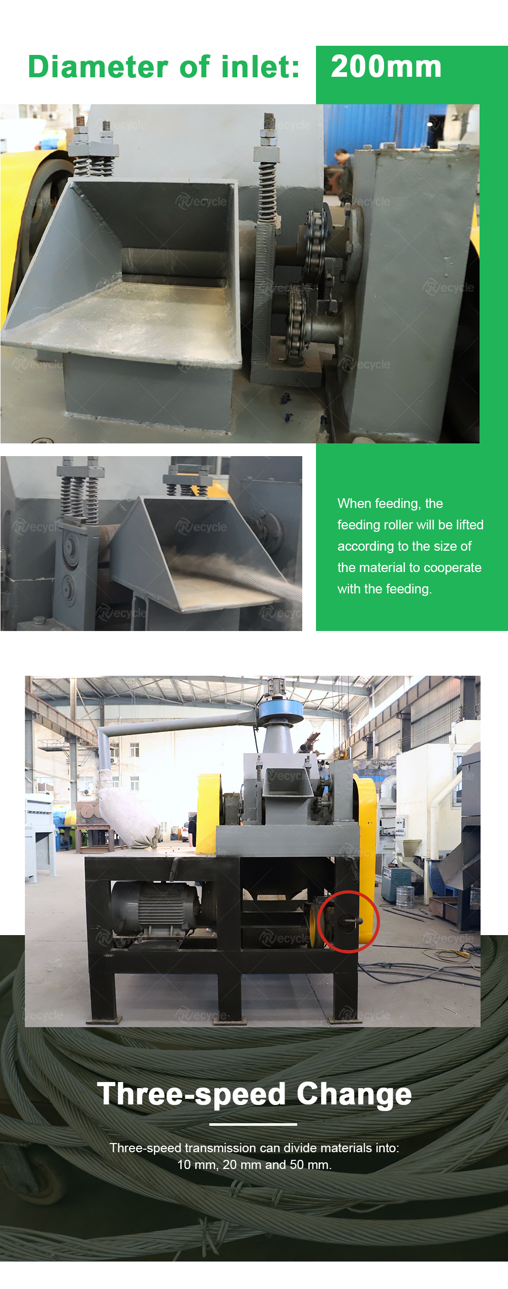 Waste ACSR Recycling Machine High Separation Rate 1 Year Warranty