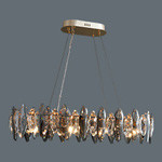 80cm Adjustbale Wire Iron Crystal Chandelier Smoked Crystal Ceiling Light ISO9001 240V