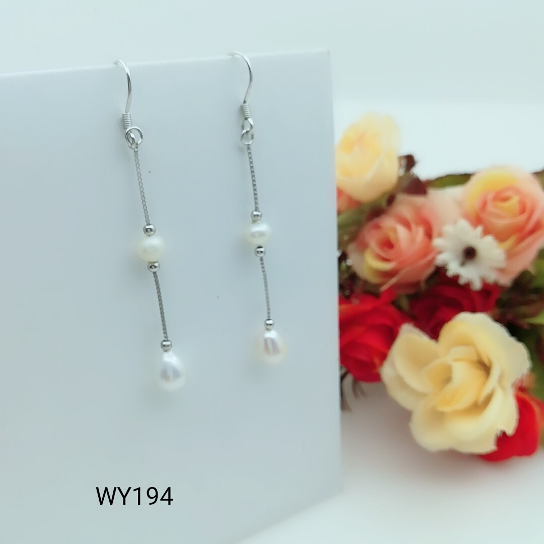 2018 New latest design of pearl earrings fashion pearl earrings silver tassel earrings WD119