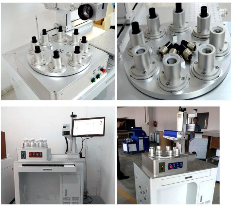Automatic Rotary Device Fiber Laser Marking Machine 8 Position For LED Bulb