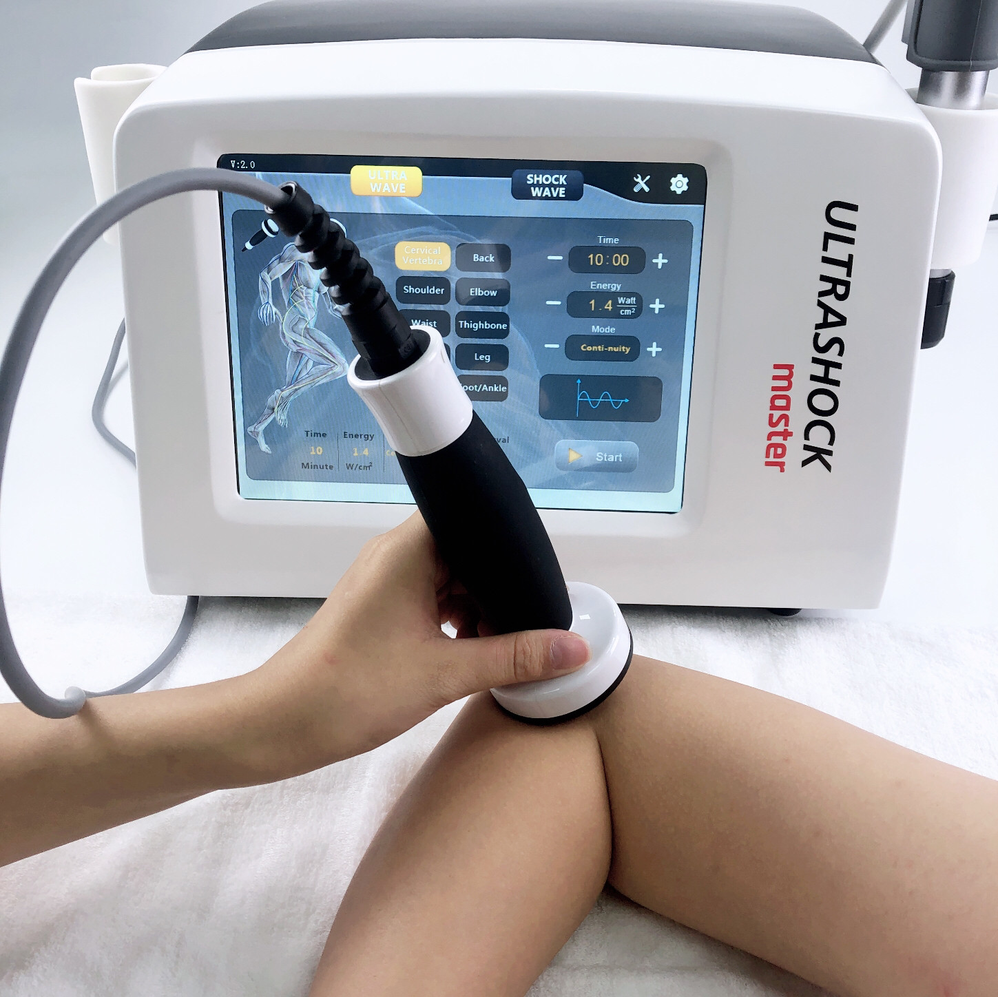 21Hz Shockwave Ultrasond Therapy Machine For Low Back Pain Relief