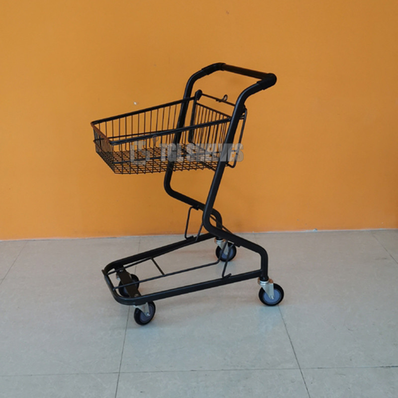 Metal Wire Retail Shopping Carts 25L , TGL Double Basket Shopping Trolley 910mm height