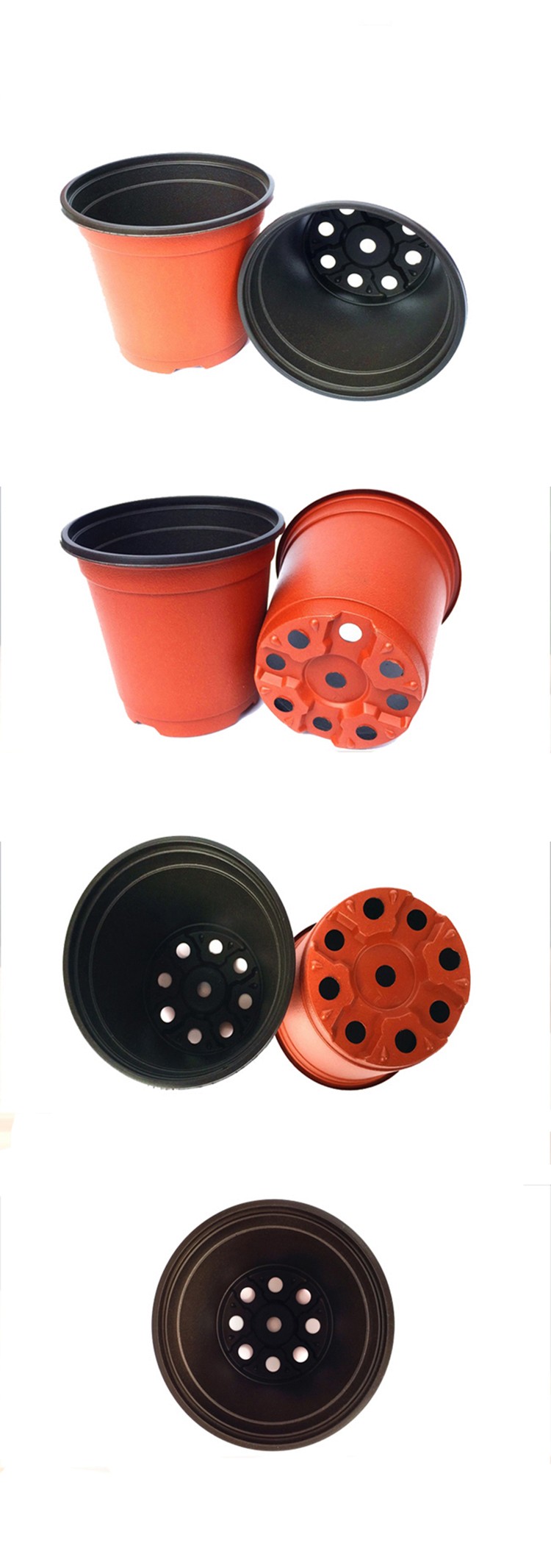 75pcs Flexible Sturdy Plastic Flower Pots HDPE Waterproof 6 Inch Plastic Pots