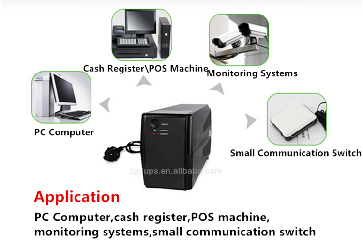 Small 360W Wifi Router UPS 650va Line Interactive Ups Pure Sine wave