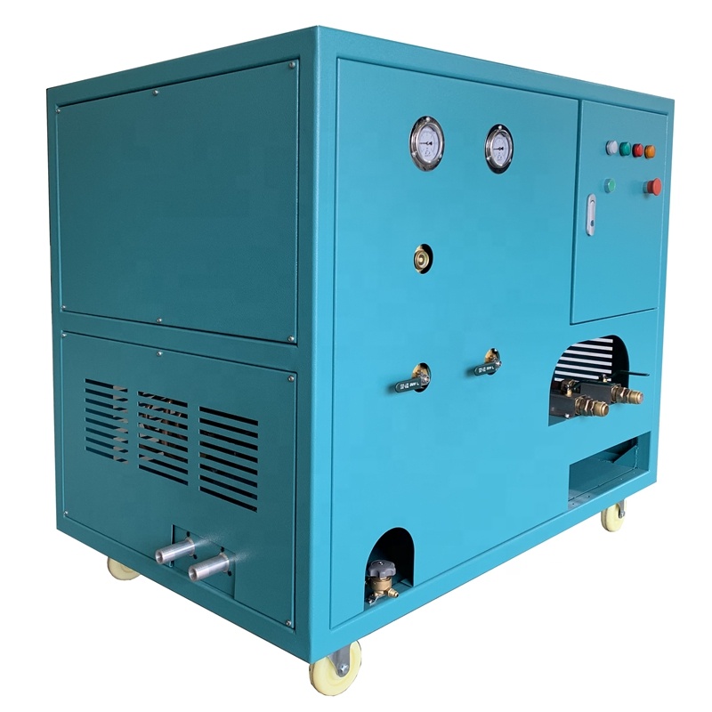 2HP air cooling oil less refrigerant recovery charging machine ac service gas recovery pump R410a charging equipment