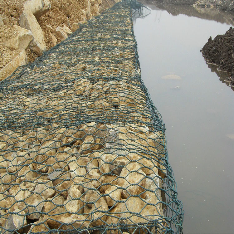 Pvc Coated Galvanized Gabion Retaining Wall 2x1x1m 8x10cm