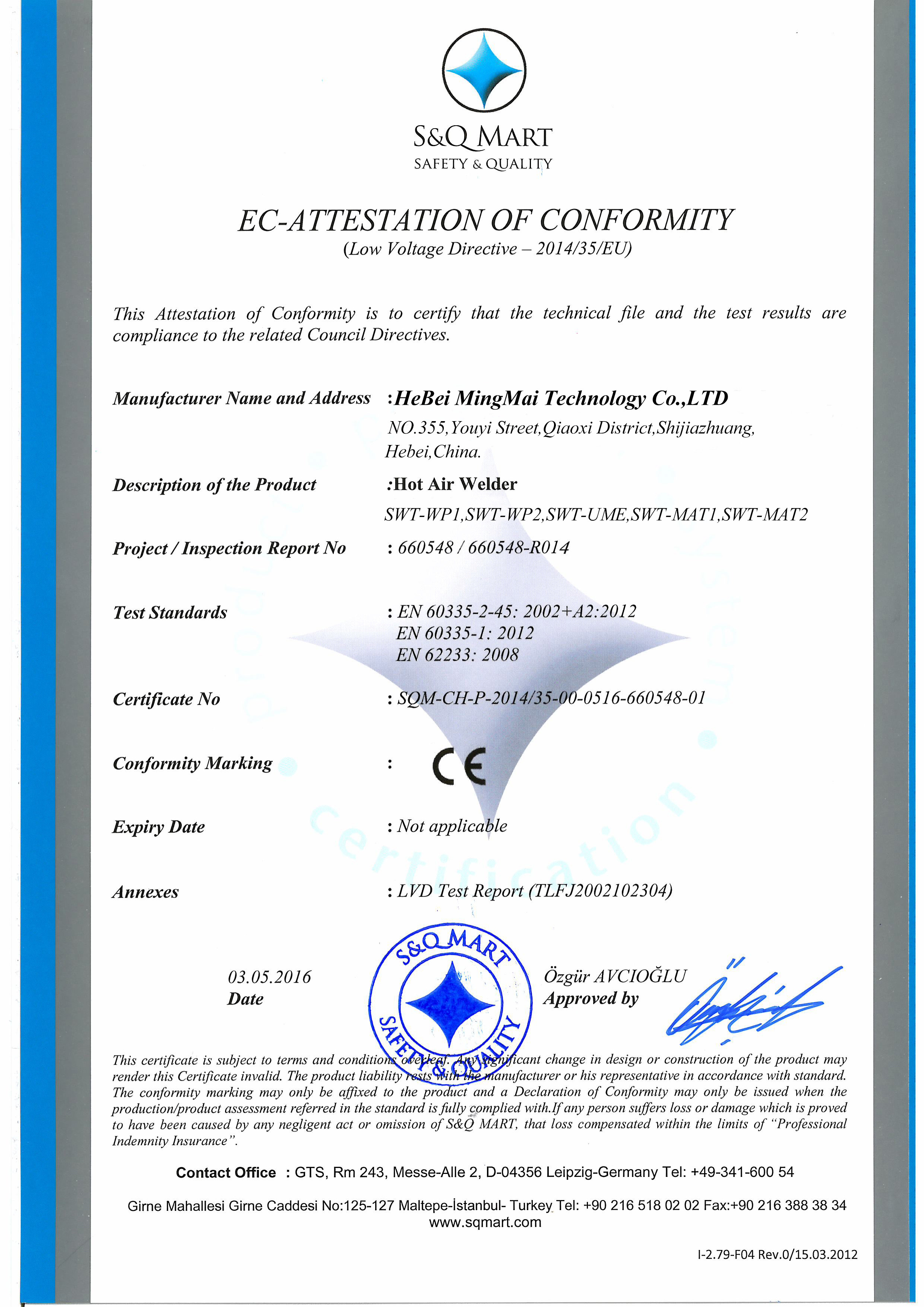 CE Certification 3000W Overlap Hot Air Welder Banner Material Welding
