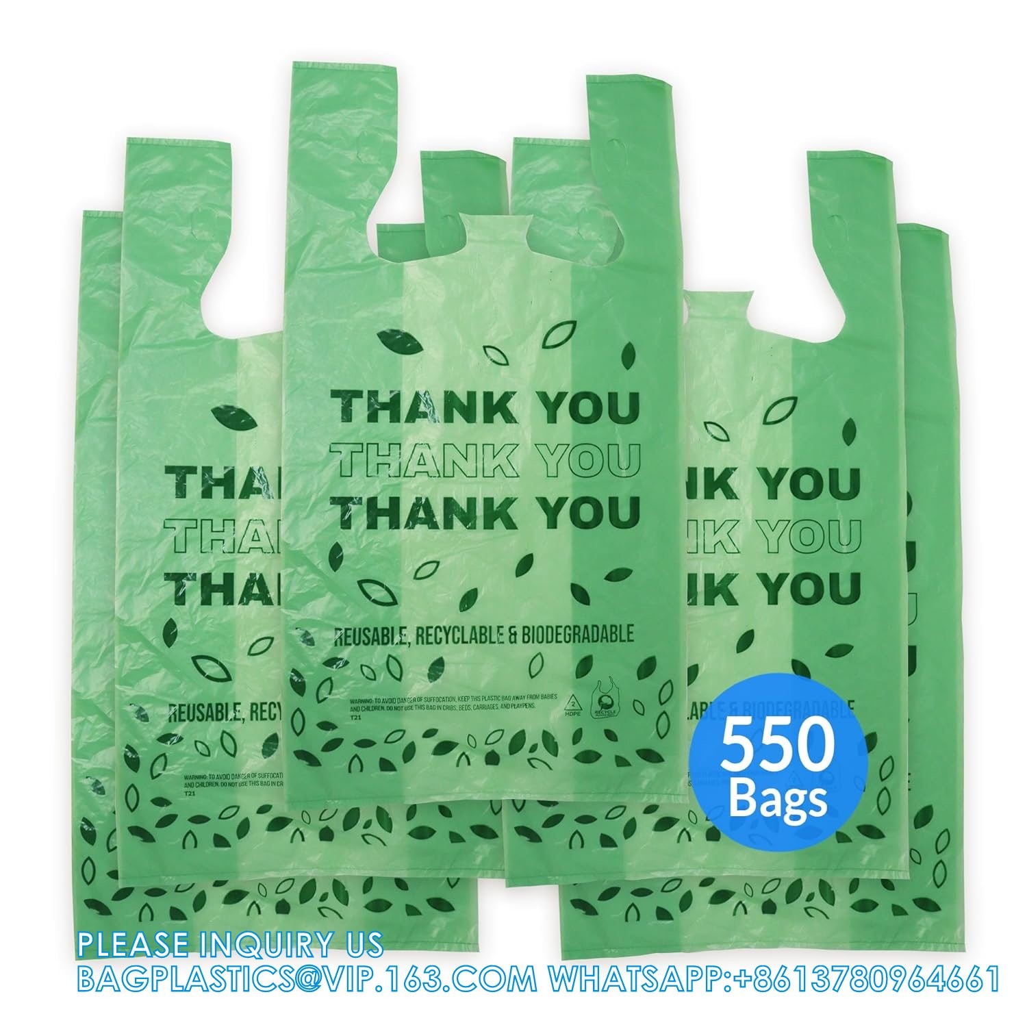 Compost Handle Trash Bags, 4-5 Gallon, Extra Thick 0.78 Mils, Wastebasket Liners Bags For Kitchen Bathroom Office