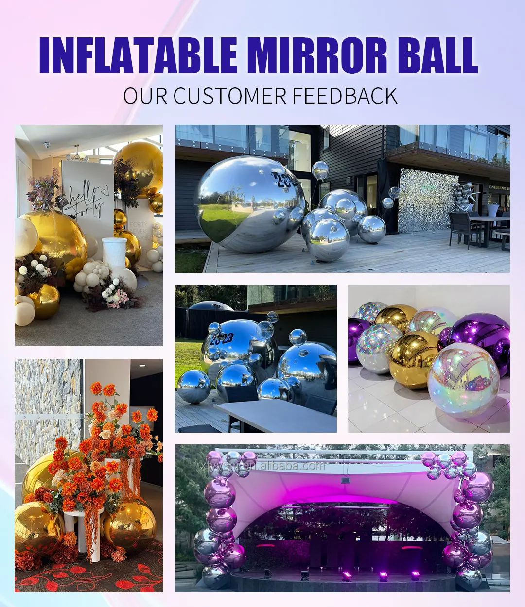 Hanging Reflective Inflatable Advertising Balloons Size 1.5m