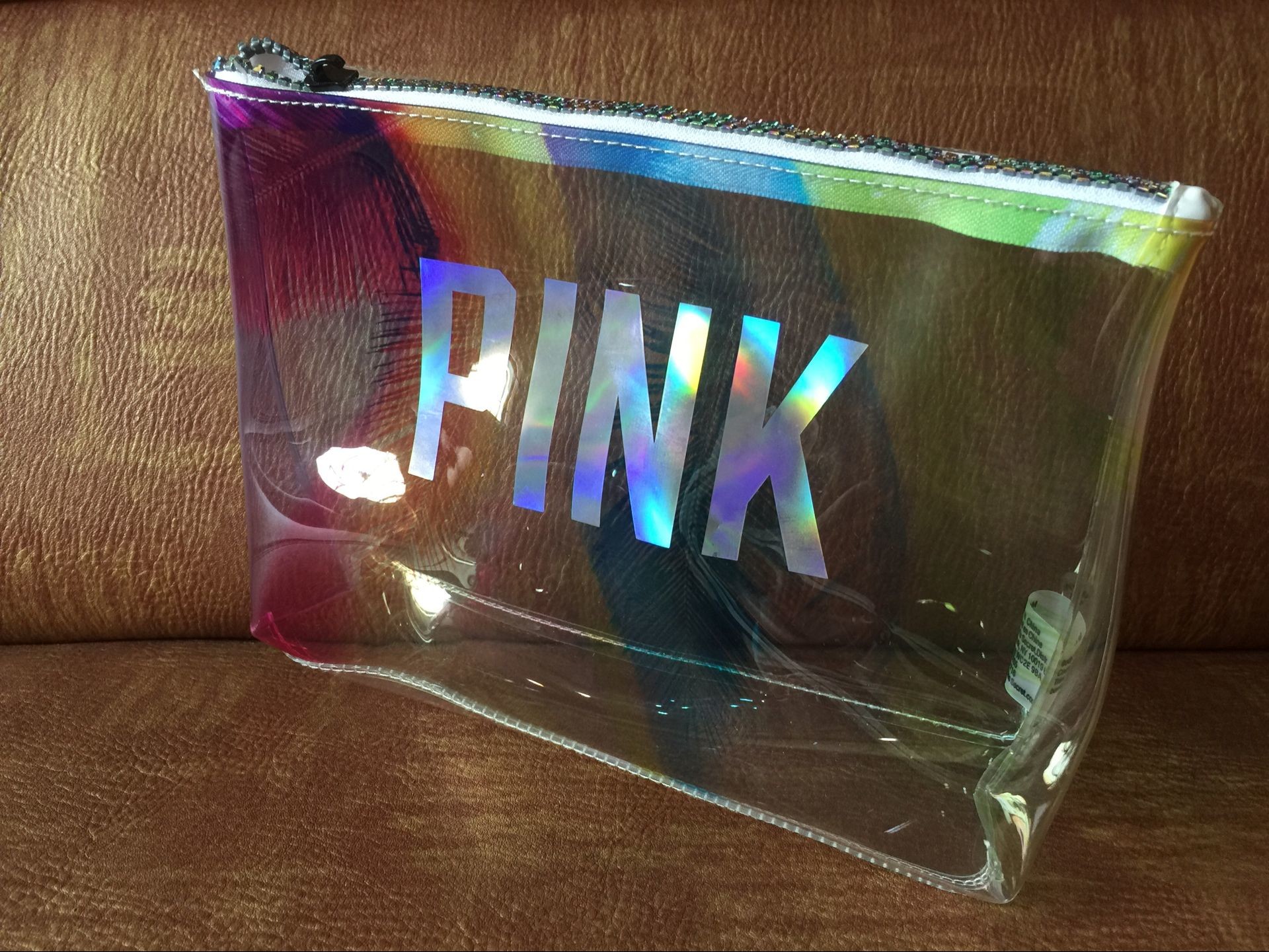 Shining Laser PVC Toiletry Bag , Customized Jewelry Gift Bag With Handle