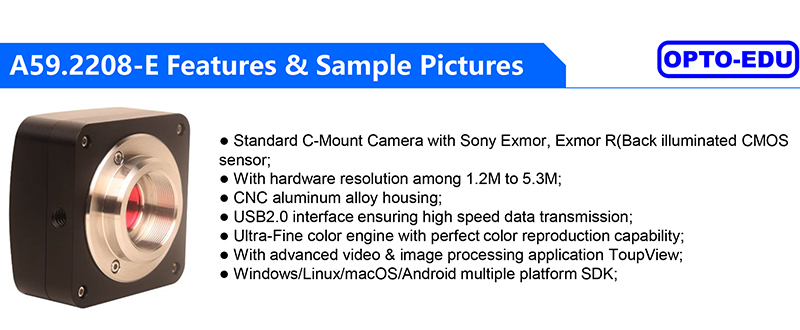 OPTO EDU A59.2208-E Usb 2.0 Cmos Digital Microscope Camera 1.3m~14m