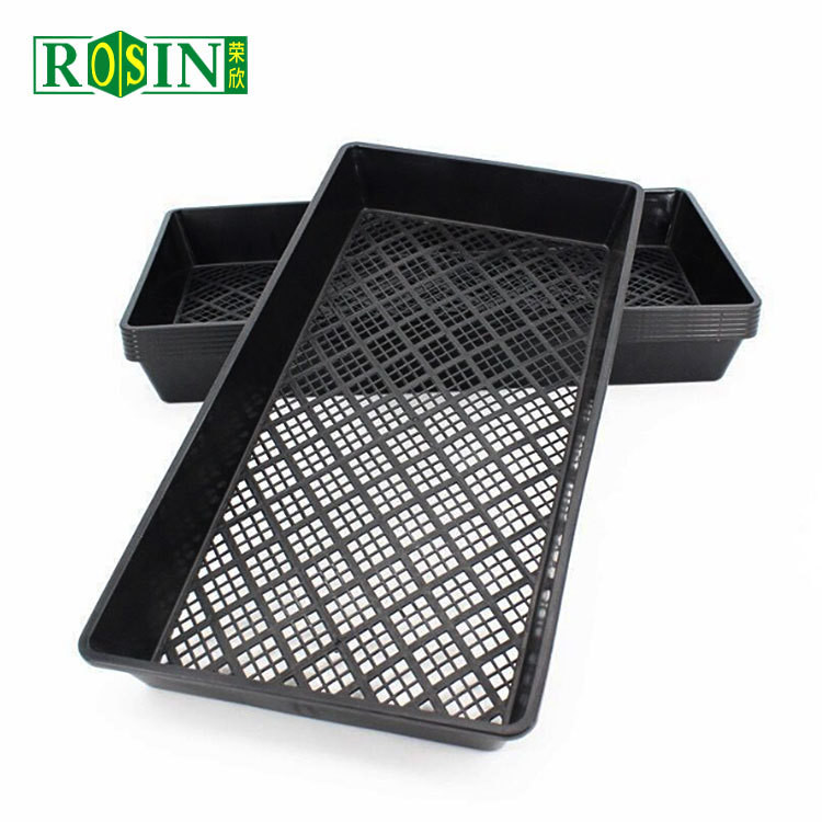 Black Plastic Nursery Seedling Tray PP Rectangular Flat Bottomed For Sprouts