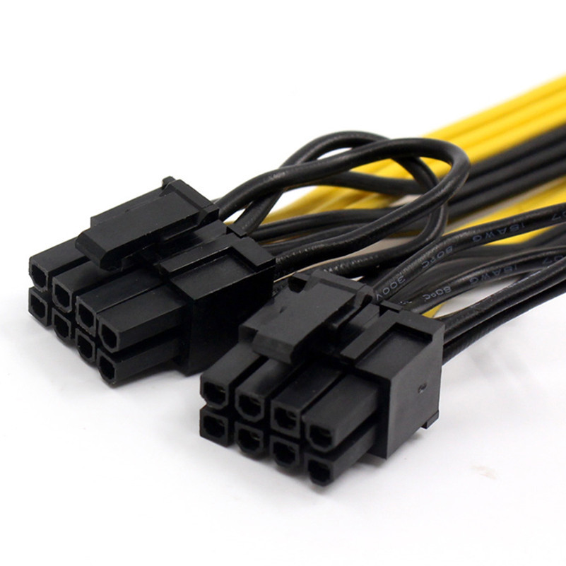 PCIE 8p Asic Miner Parts 8 Pin Psu Cable 2 Port 18 AWG Wire