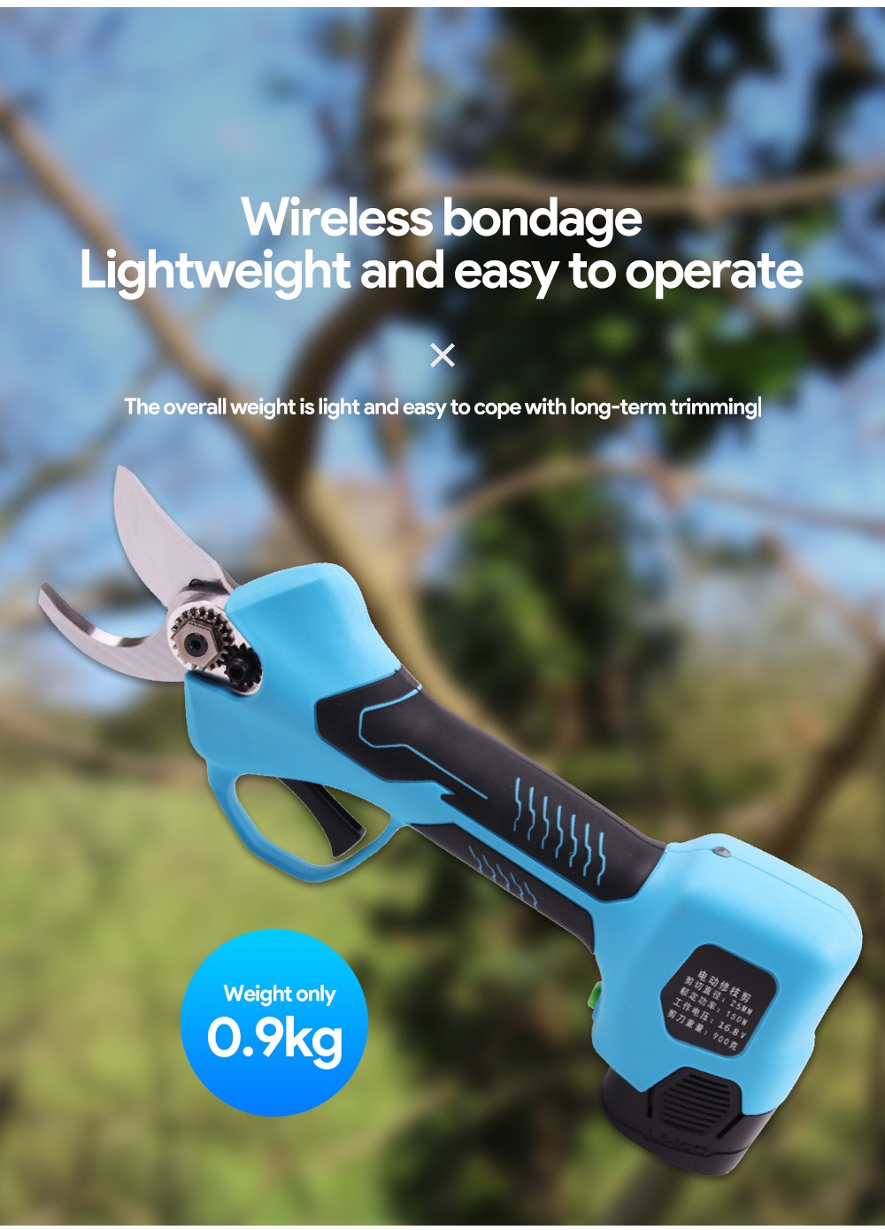 25mm de diámetro de corte electric tijeras de podar tijeras de la batería de litio