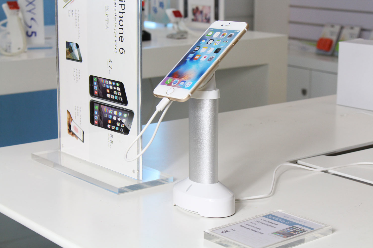 COMER single alarm devices anti-theft alarm system independent security handphone holder stand