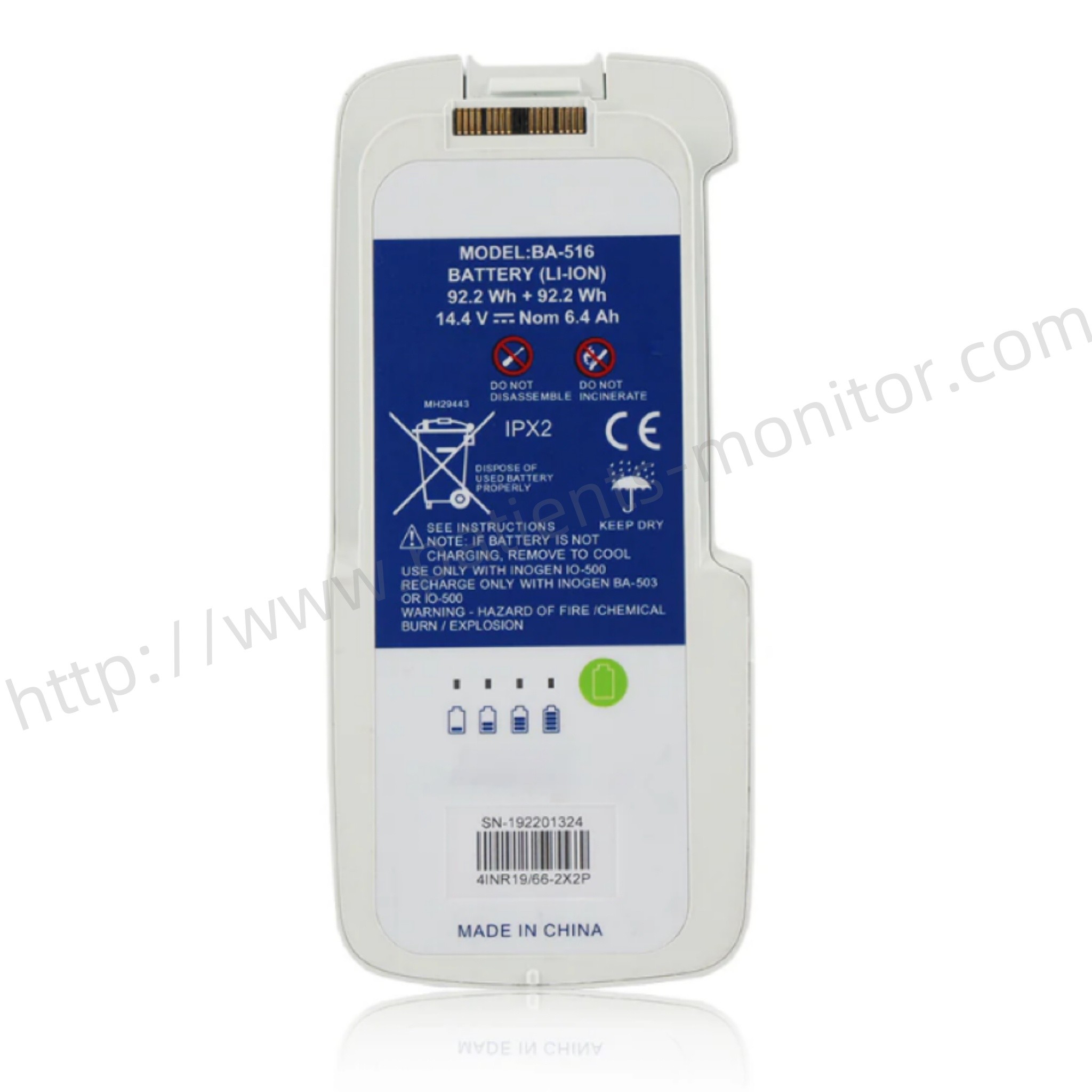 Inogen One G5 Oxygen Concentrator BA-516 Rechargeable Li-Ion Battery Double 16 Cell 14.4V 92.2Wh + 92.2Wh