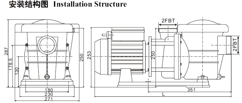 3.0HP Plastic Swimming Pool Pumps Single - Phase For Sea Water Circulation