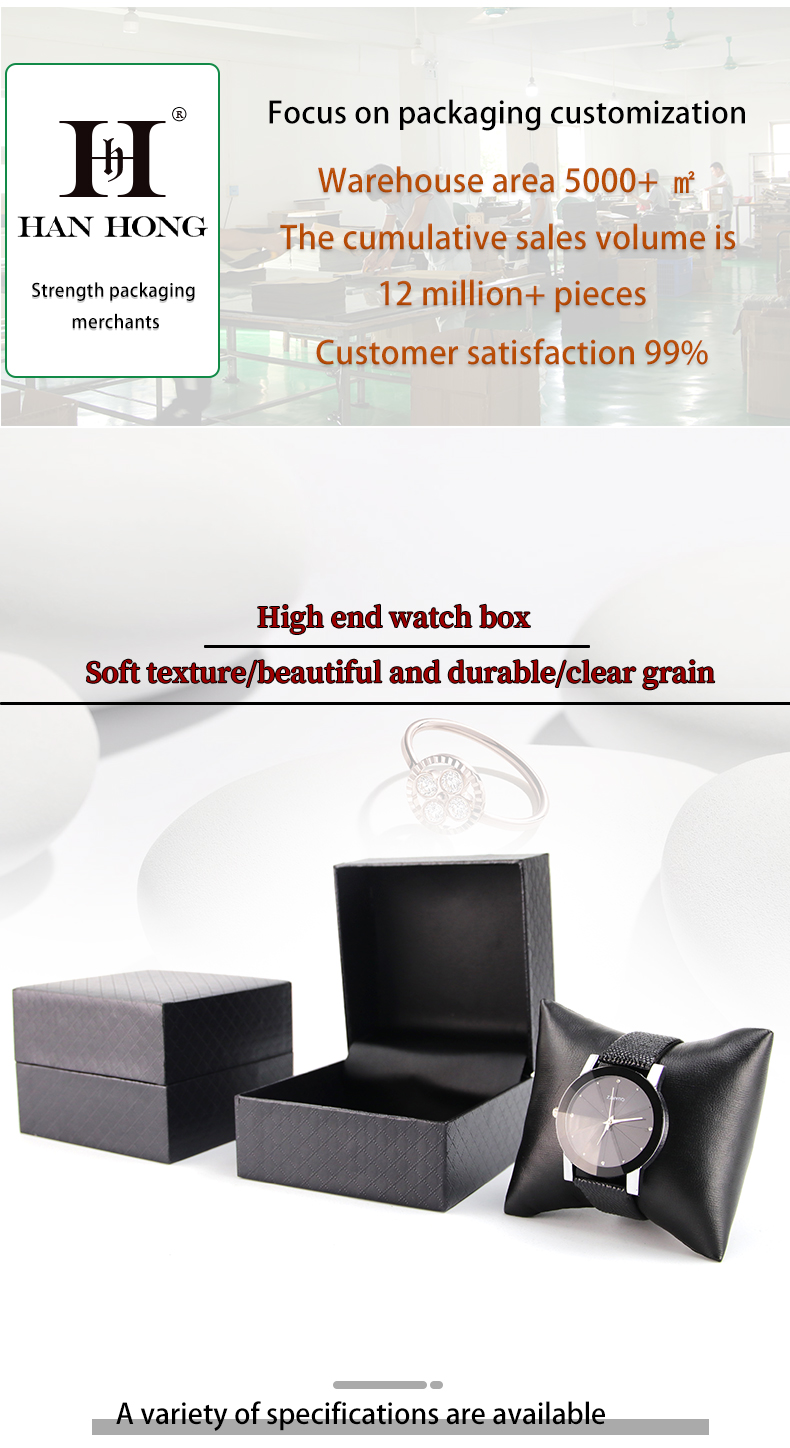 Diamond Crosshatch Textured Hard Paper Watch Case Cardboard Luxury Box