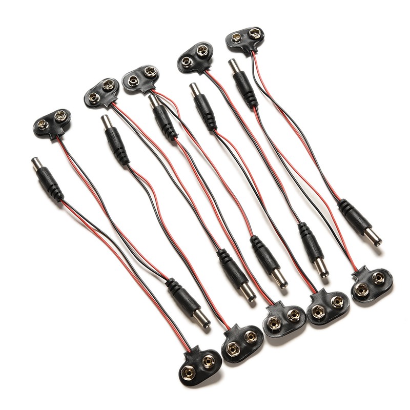 Experimental 9V Battery Snap Connector Wire Harness 18cm Rubber Soft Shell