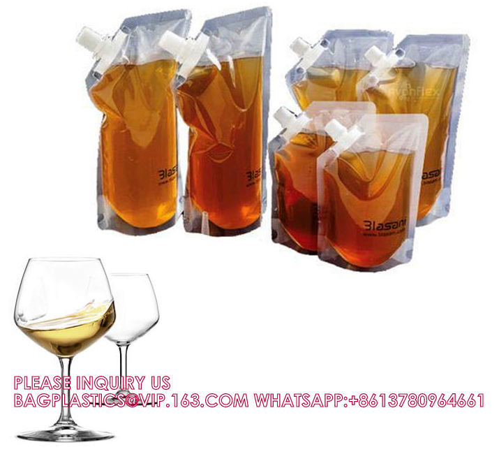 Foil Bag Red Wine Valve Doypack Spouted Bags Custom Biodegradable Kraft Paper Pouch For Food Spout Bag