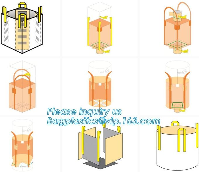 1 Ton - 2 Ton FIBC Jumbo Bags 100% Virgin Polypropylene PP Woven Packing Sand