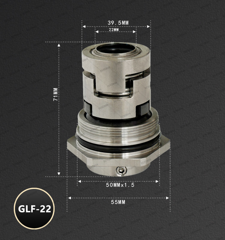 BERGMAN Replace Grundfos GLF-12 16 22 32 36mm CR CRN CRI Pump Mechanical Seal HQQV HQQE 96455086 96511844 96525458