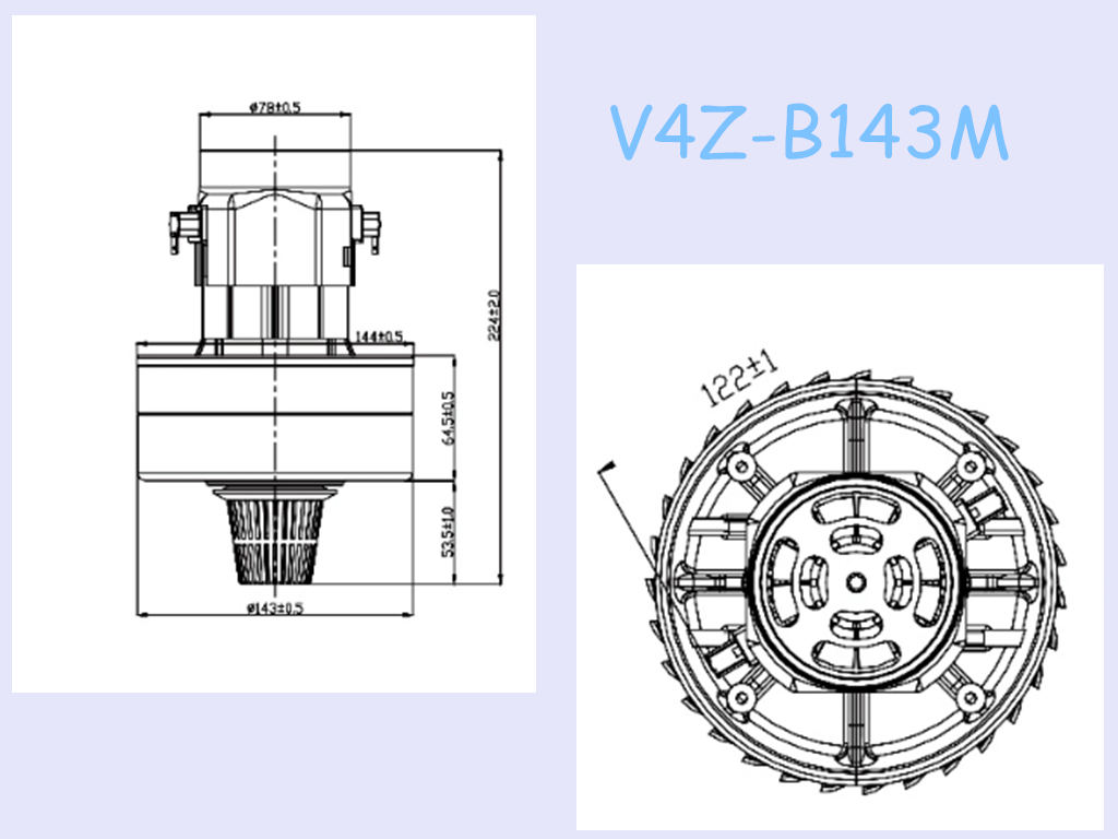 Home 15mm/S Vibration 1000W V4Z Vacuum Cleaner Engine
