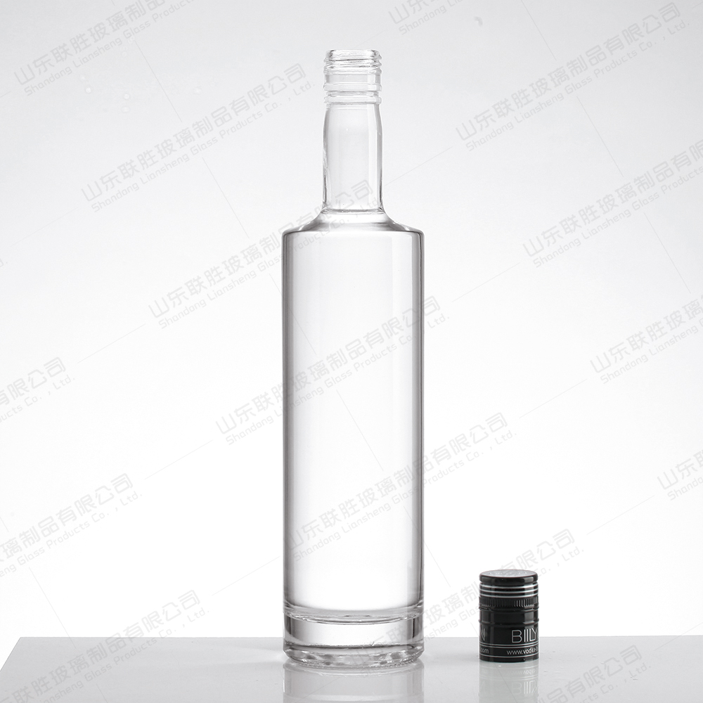 250ml OEM/ODM Acceptable Fancy Glass Bottle Vodka Tequila with Unique Aluminium Gold Cap
