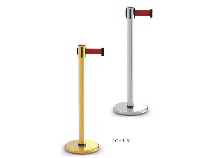 Retractable Belt Type Railing Stand Stainless Steel Crowd Control / Guidance Stanchion with Dia.32CM Wide Weighted Base