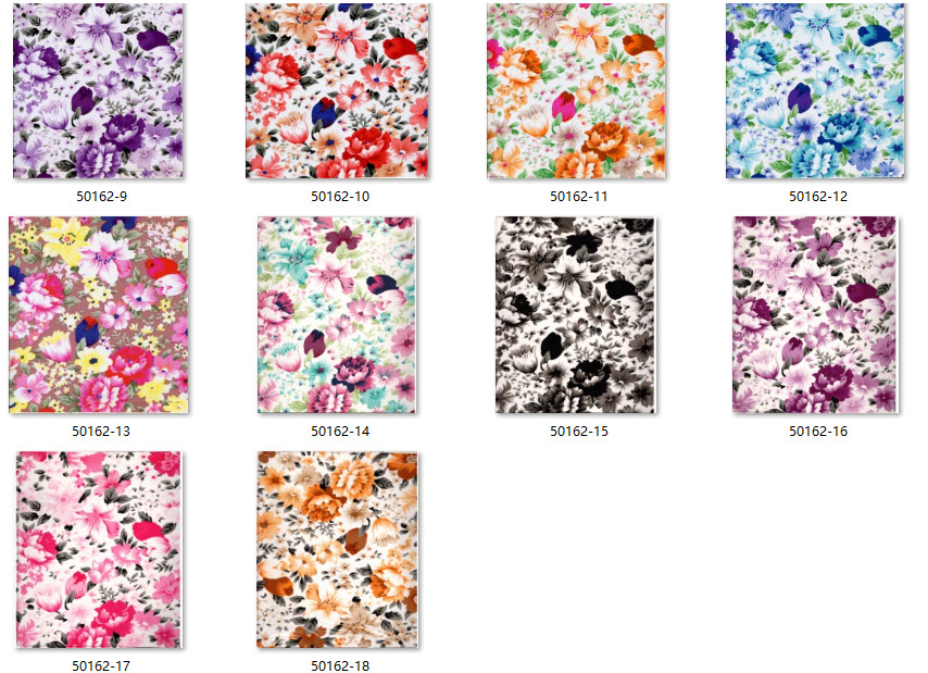 Printed Colorful Flowers PVC PU Synthetic Faux Leather Material
