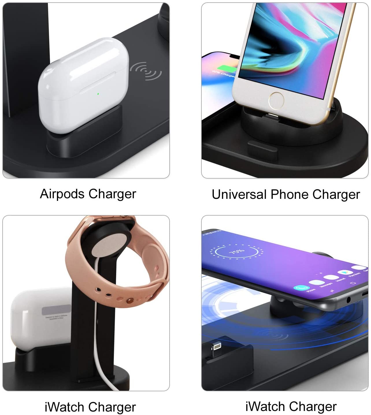Multi Function Wireless Charger Stations Dock 8mm ROHS