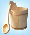 Spruce Wood Dry Steam Room Equipment Sand Timer / Bucket Simple Design