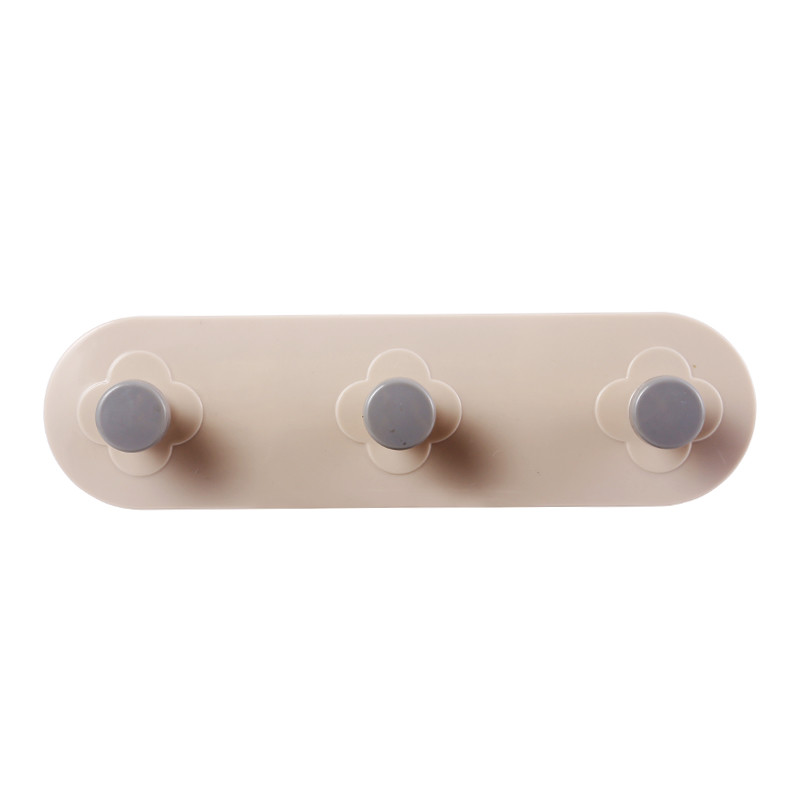 1 Hook 3 Hook Hole Free Long Strip Plastic Wall Hooks Adhesive Traceless