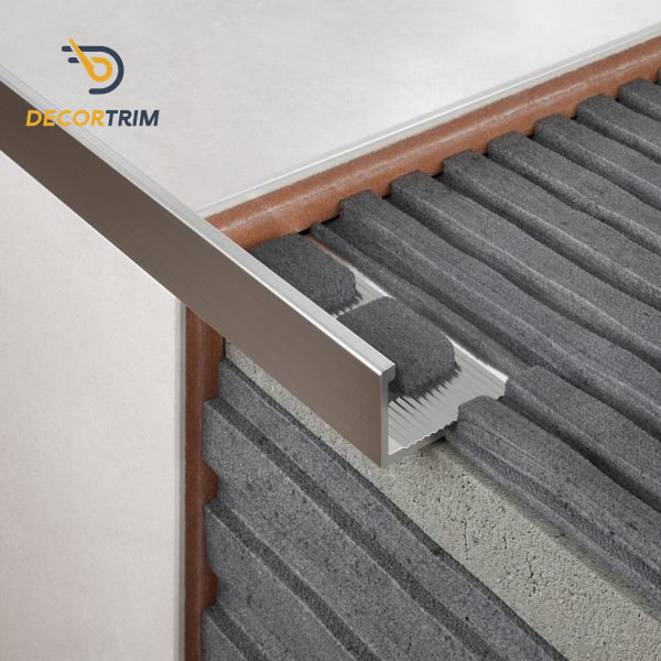 11mm L Shape Metal Tile Trim Brushed Aluminum Tile To Tile Transition Strip
