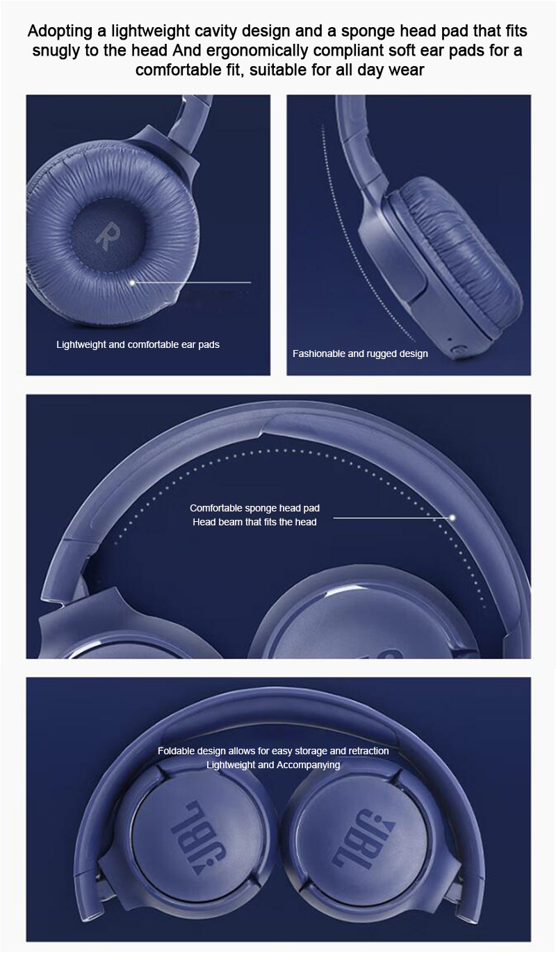 TUNE 510BT Over-Ear Wireless Bluetooth V5.3 Noise Cancelling Headphones & Earphones LED Battery Indicator Microphone Gaming