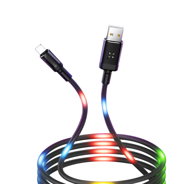 Voice Control Colorful LED Light Up Micro USB Data Cable For Phone Power Data Charger