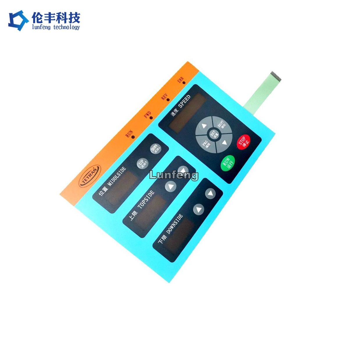 2.54mm Pitch LEDs Membrane Switch Keypad Transparent Black Window