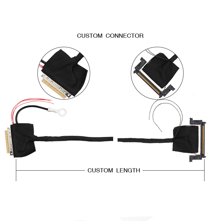 Aces 88341-40 LVDS LCD Cable , Jae FI-Re51hl 51 Pin Lvds Cable 980mm Other models can be customized