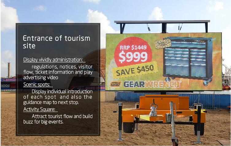 Trailer Mounted Solar Traffic Vms Sign Board Guiding Communication TCP/IP Mobile Angle 70°
