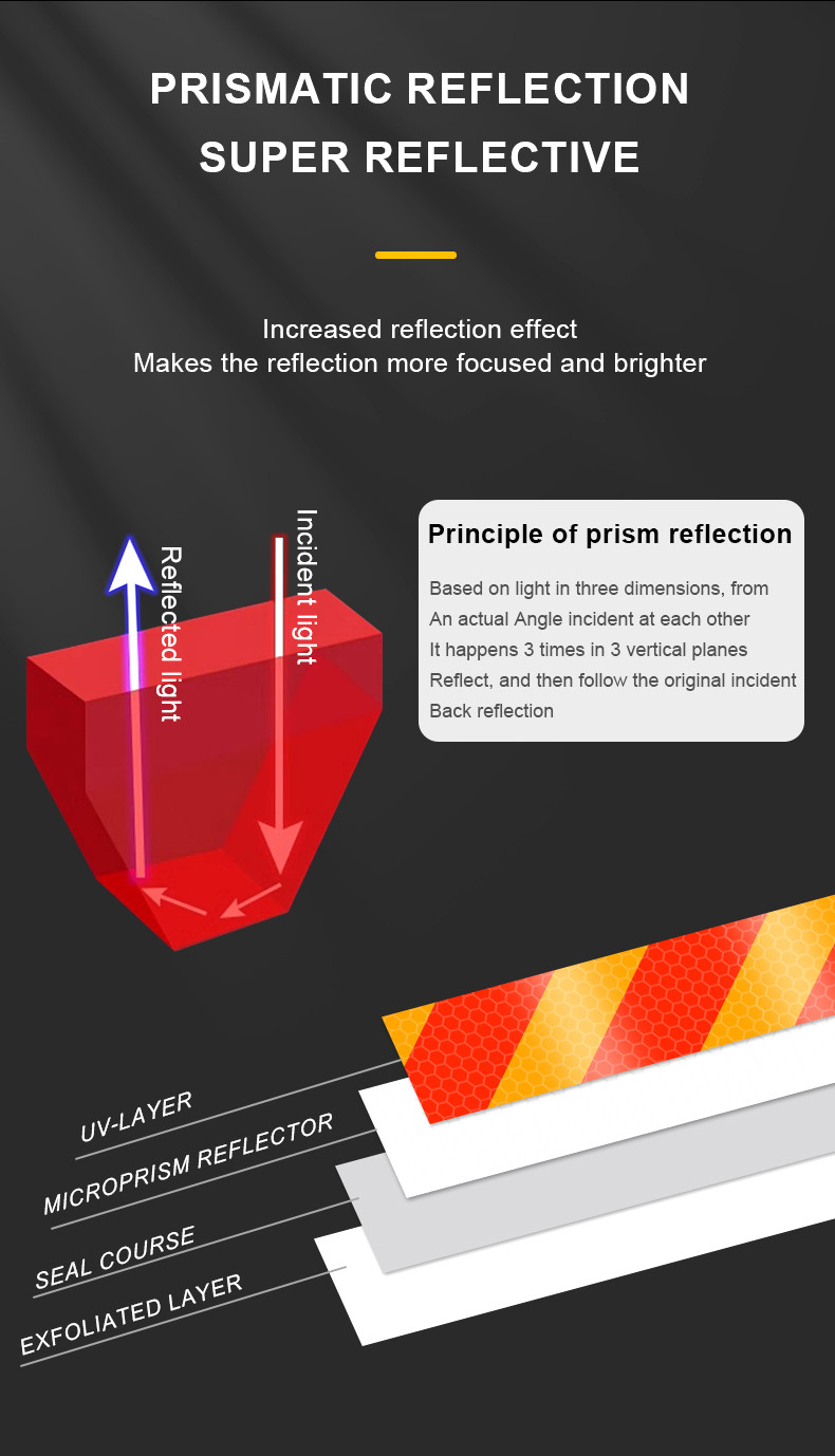 PVC Crystal Lattice Self-Adhesive Vehicle Conspicuity Traffic Safety Warning Reflective Tape Extraordinary Stickiness
