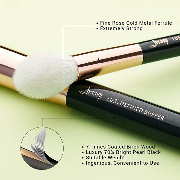 Precise Shape ISO14001 Pro Makeup Brushes Set for liquids powders creams