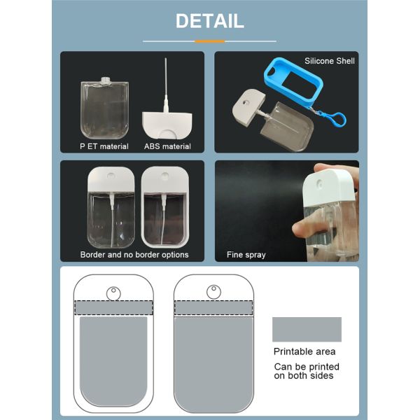 Portable 38ml 45ml 50ml Credit Card square Plastic Perfume Atomiser Fresh Breath Mouth Spray Bottle