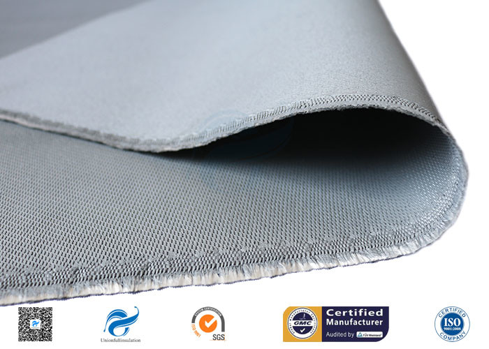 0.7mm Grey Silicone Coated Fabric / High Temperature Resistant High Silica Cloth